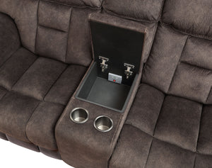 English Elm Steve Silver - Apollo Power Reclining 3-Piece Living Room Set in Black Faux Leather with Power Head & Footrests, Compact 92" L B081S00411