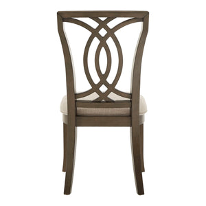 Homelegance By Top-Line Estefania Dark Walnut Finish and Fabric Dining Chairs (Set of 2) Brown Wood