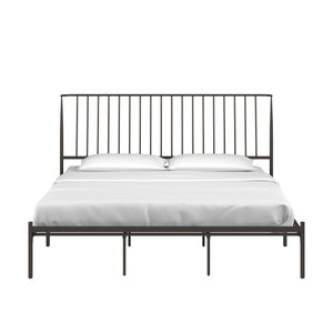 Homelegance By Top-Line Dante Metal Platform Bed with Curved Metal Headboard Dark Bronze Metal