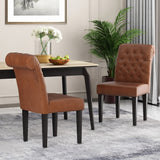 Christopher Knight Home® - Noble House - Elwood Contemporary Tufted Rolltop Dining Chairs - Set of 2