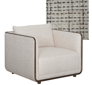 A.R.T. Furniture Sagrada Contemporary Accent Chair With Hazel Finish, Fiber Blenddown Pillow & Pocket Coil Cushion Beige Parrwood Solid Frame In The Hazel Finish 764503-5403