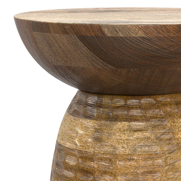 English Elm Boyd Handcrafted 13" Solid Mango Accent Table - Stylish Natural Finish For Modern Living Spaces B136P158433