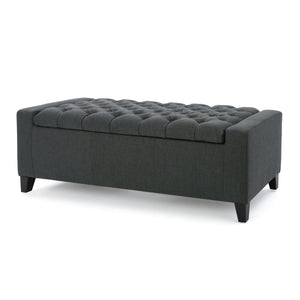 English Elm Guernsey Tufted Storage Ottoman with Lift Top Hidden Compartment for Living Rooms 59336.00DGY
