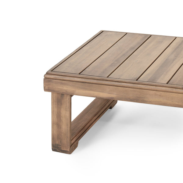 English Elm Christopher Knight Home® - WESTCHESTER Acacia Coffee Table for Outdoor Patio, Rustic Slat Top with Sled Legs, Durable 38.5"W 69079.00BBGE