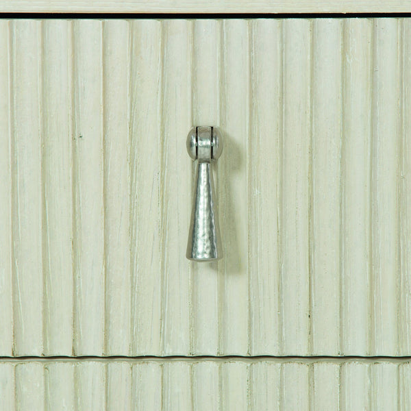 Bernhardt Bernhardt Cerused Linen East Hampton Bachelor's Chest With Beaded Drawers & Aged Silver Pulls, 37.25"W 395230