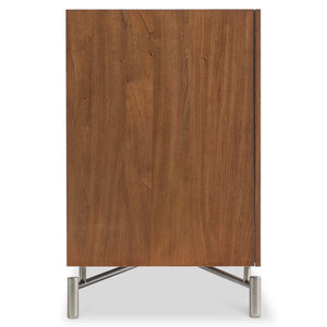 Bernhardt Bernhardt Brasea Suar Wood Media Credenza with Cathedral Grain and Steel Base 394894
