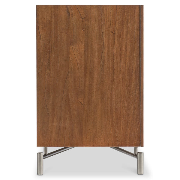 Bernhardt Bernhardt Brasea Suar Wood Media Credenza with Cathedral Grain and Steel Base 394894