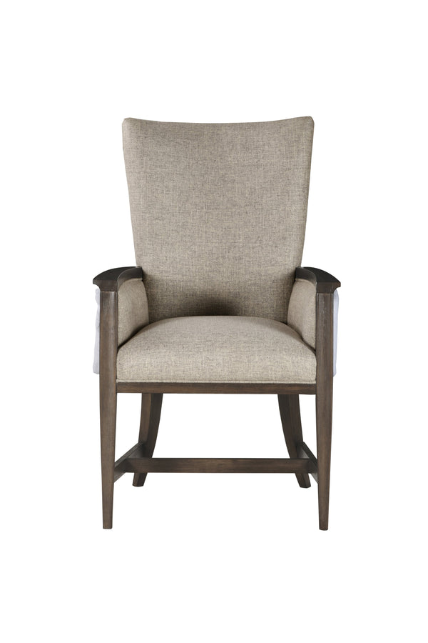 A.R.T. Furniture Set Of 2 - Woodwright Racine Transitional Upholstered Accent Chair In Lloyd Brown With Quilted Leather Detail - Set Of 2 Brown, Gray Parawood Solids,Quarter Sawn White Oak Veneer,Quilted Top,Grain Leather,And Upholstery 253207-2315