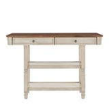 Homelegance By Top-Line Matthieu Two-Tone Antique Kitchen Island Buffet White Rubberwood