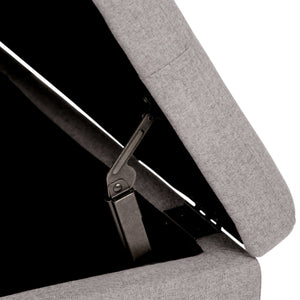 English Elm Dover Square Coffee Table Ottoman - Cloud Grey Linen Storage Piece For Modern Living Rooms & More B136P159049