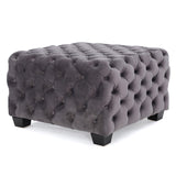 Christopher Knight Home® - Noble House - Jaymee Modern Glam Button Tufted Velvet Ottoman