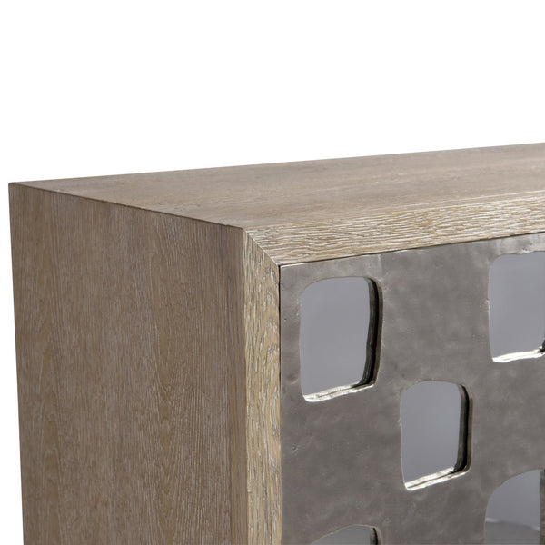 Bernhardt Bernhardt Aventura Door Chest With Frosted Nickel Geometric Overlay, Mirrored Accents & Soft-Close Doors 318115