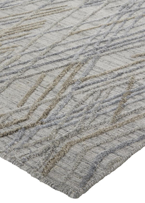Feizy Rugs Elias Handwoven Abstract Diamond Area Rug In Luxurious Viscose And Wool For Elegant Home Decor Gray,Blue Viscose,Wool Els6589fslv000f00