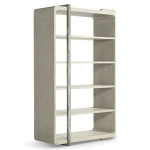 Bernhardt Bernhardt Arcadia Sculptural Etagere In Clay Oak With Faux Stone Post, 5 Shelves Rustic Modern Loft 334812