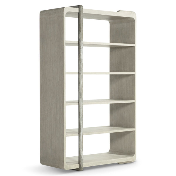 Bernhardt Bernhardt Arcadia Sculptural Etagere In Clay Oak With Faux Stone Post, 5 Shelves Rustic Modern Loft 334812