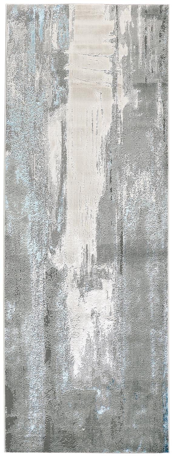 Feizy Rugs Azr3406f Azure Contemporary Abstract Low Pile Rug - Stain-resistant, Durable, And Perfect For High Traffic Areas Gray,Ivory,Blue Polyester,Polypropylene Azr3406fbgeblui71