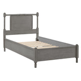 Homelegance By Top-Line Remi Antique Finish Beaded Wood Platform Bed Grey Rubberwood