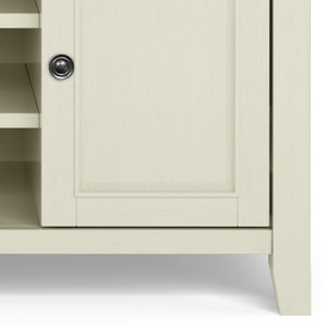 English Elm Amherst 54-Inch Solid Wood Tv Media Stand In Antique White – Elegant Storage & Timeless Design B136P158373