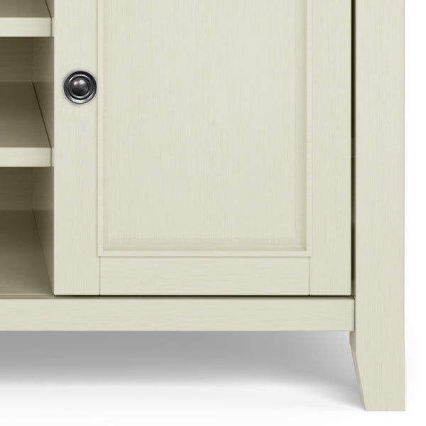 English Elm Amherst 54-Inch Solid Wood Tv Media Stand In Antique White – Elegant Storage & Timeless Design B136P158373