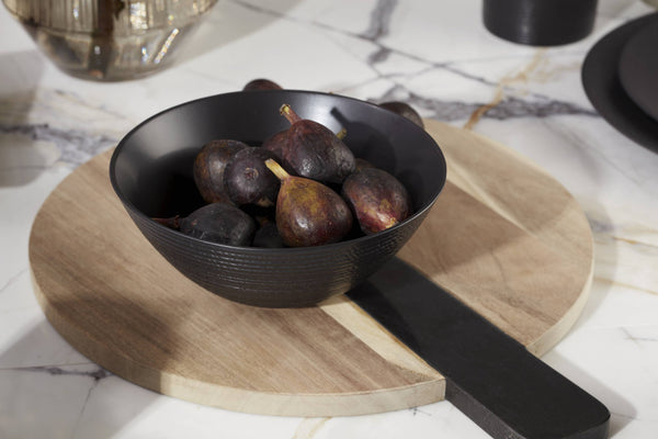 Lenox LX Collective Tray with 3 Dip Bowls Black, WHITE MARBLE,STONE 895306