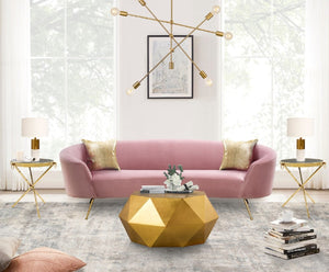 Pasargad Home Kronos Diamond Shape Coffee Table – Modern Brass Accent For Chic Living Spaces Gold Iron Prr-041brs