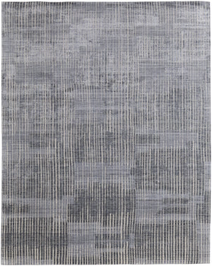 Feizy Rugs Eas69ahf Eastfield Artisanal Hand-woven Viscose And Wool Abstract Rug - Modern Style For Any Space Blue,Ivory,Gray Viscose,Wool Eas69ahfblubgeg00