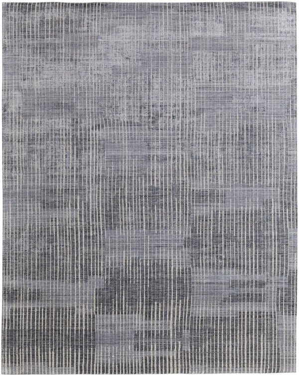 Feizy Rugs Eas69ahf Eastfield Artisanal Hand-woven Viscose And Wool Abstract Rug - Modern Style For Any Space Blue,Ivory,Gray Viscose,Wool Eas69ahfblubgeg00