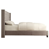 Homelegance By Top-Line Thorin Wingback Button Tufted Bed Grey Linen