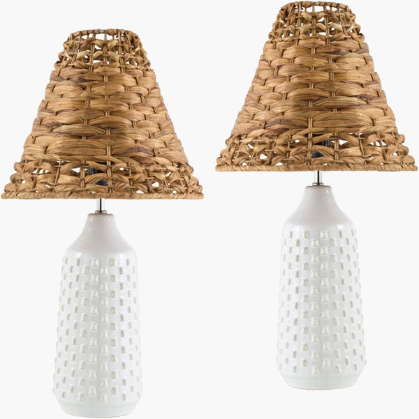 Livabliss Tatogga Ceramic Base Table Lamp with Seagrass Shade for Warm Ambient Living Spaces TGA001-SET