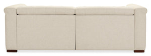 Hooker Furniture Savion Chesterfield 3-Seat Sofa In Aries Beach Performance Fabric With Power Headrests & Trim 43.00 L x 89.50W x 28.75H SS435-RLPPH-414