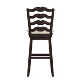 Homelegance By Top-Line Juliette French Ladder Back Swivel Bar Stool Black Rubberwood