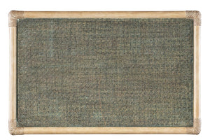 Hooker Furniture Retreat Rattan Bedside Table With Glass Top, Self-Closing Drawer & Open Shelf For Coastal Style Greens 6950-90117-35