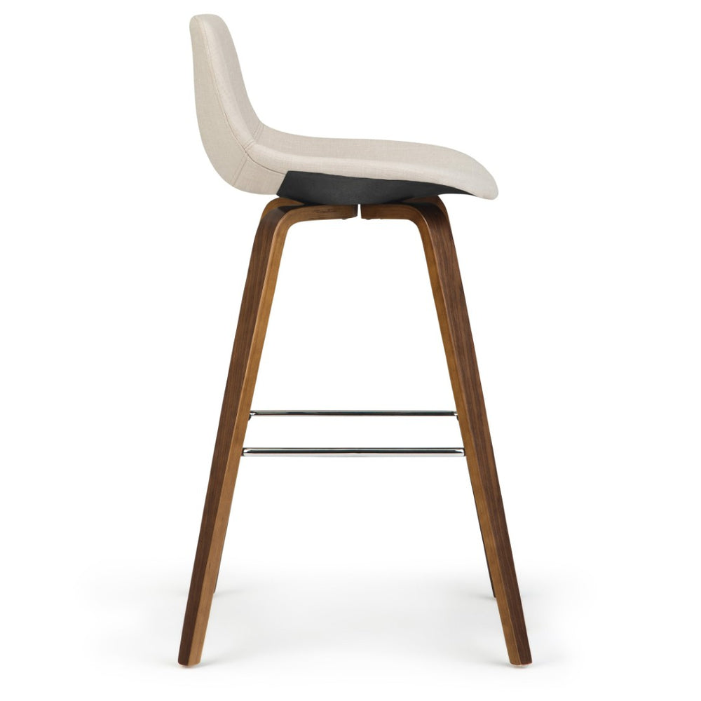 English Elm Randolph Set Of 2 Mid-Century Modern Bentwood Counter/Bar Stools With Upholstered Comfort Finish B136P159458-GIGA