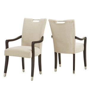 Homelegance By Top-Line Harmonn Heathered Weave Parsons Dining Chairs (Set of 2) Beige Rubberwood