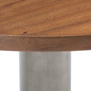 Bernhardt Bernhardt Brasea Solid Suar Wood Round Dining Table with Steel Pedestal Base K2297