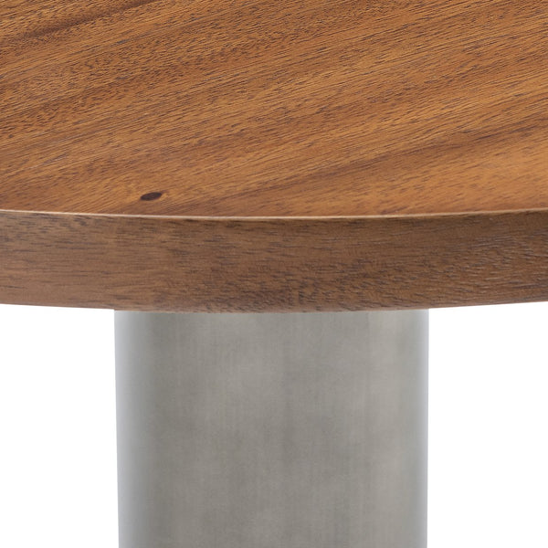 Bernhardt Bernhardt Brasea Solid Suar Wood Round Dining Table with Steel Pedestal Base K2297