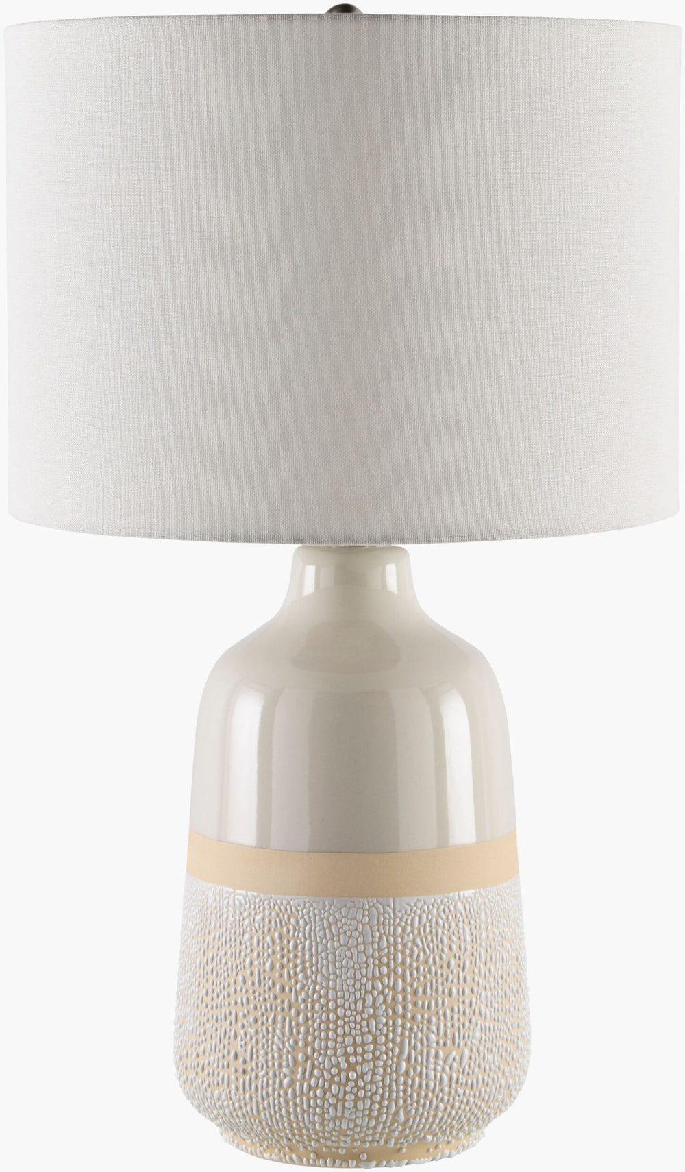 Livabliss Togo Handcrafted Ceramic Accent Lamp with Linen Shade for Warm Ambient Glow TGO-001