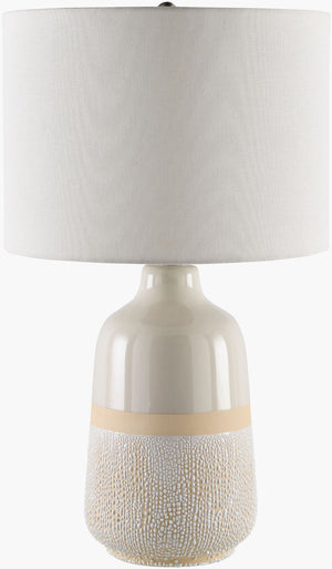 Livabliss Togo Handcrafted Ceramic Accent Lamp with Linen Shade for Warm Ambient Glow TGO-001