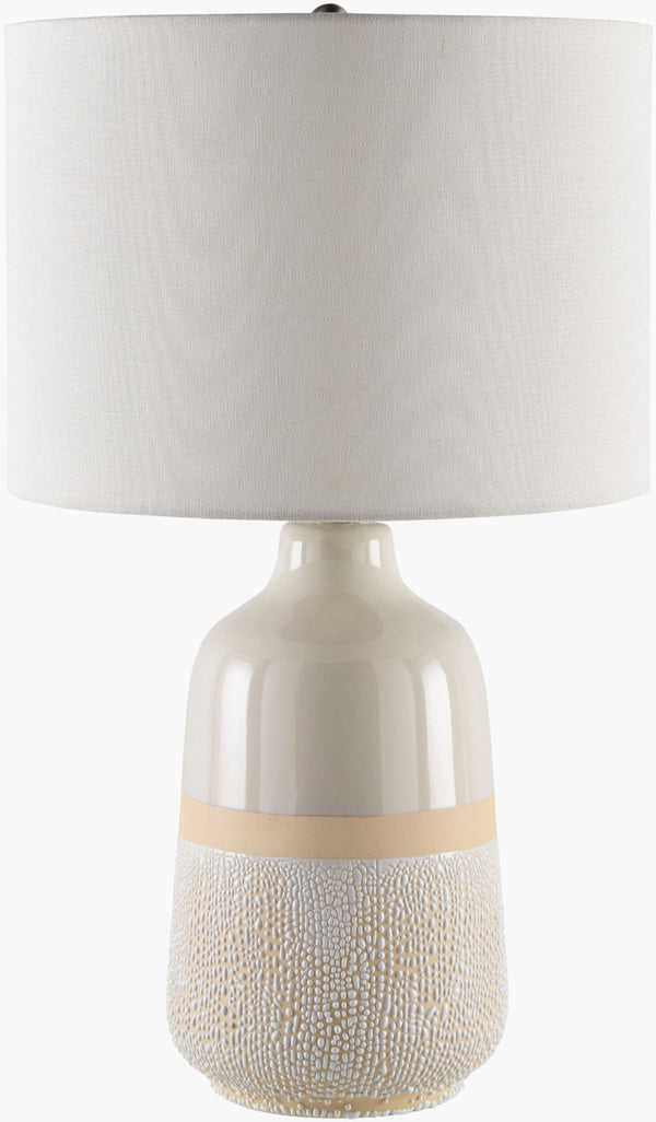 Livabliss Togo Handcrafted Ceramic Accent Lamp with Linen Shade for Warm Ambient Glow TGO-001