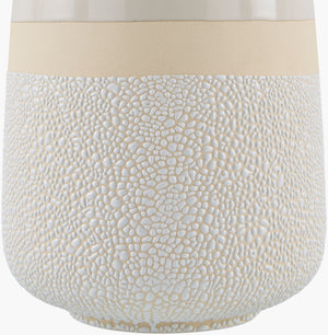 Surya Togo Accent Table Lamp - 24" Bohemian Ceramic Design With Linen Shade For Warm Ambiance & Style Body, White,Finial, Metallic ,Nickel,Harp, Metallic ,Nickel,Cord, Translucent Ceramic,Linen,Plastic,Iron Tgo-003