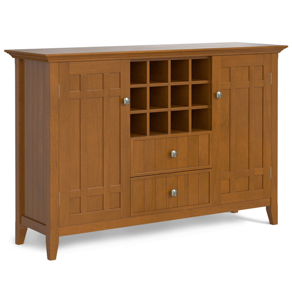 English Elm Bedford Sideboard Buffet With Wine Rack - Handcrafted Light Golden Brown Storage Solution For Home B136P158486