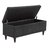 Homelegance By Top-Line Lyon Tufted Storage Bench Black Polyester