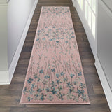 Nourison Tranquil TRA04 Machine Made Power-loomed No Border Indoor Only Contemporary  Rug Pink, Pink 100% Polypropylene 99446484666