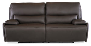 Hooker Furniture Kramer Oslo Ivory Top-Grain Leather Zero Gravity Power Recline Sofa With Usb Charging Port Brown SS719-PHZ3-089