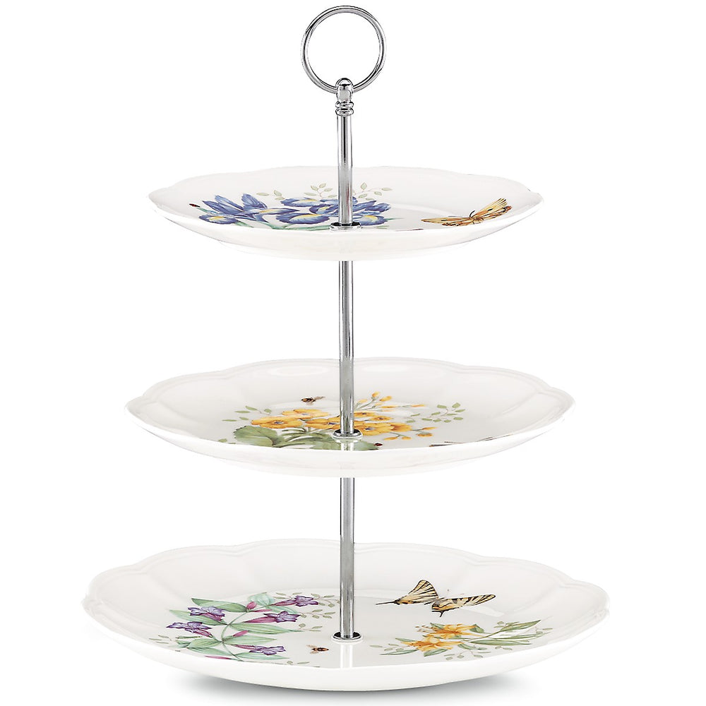 Lenox Butterfly Meadow 3-Tiered Server Multi, WHITE PORCELAIN 825847