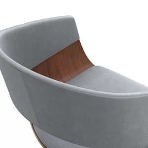 English Elm Lowell Adjustable Swivel Bar Stool - Modern Stone Grey Vegan Leather & Bentwood Comfort Design B136P158834