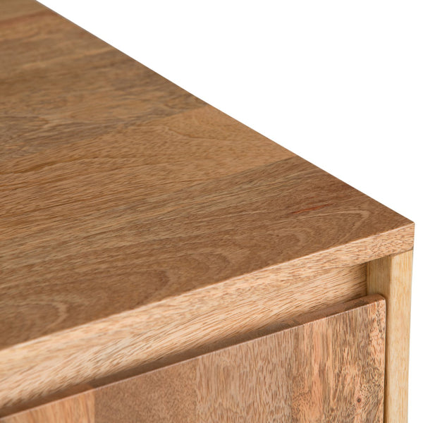 English Elm Hunter - Handcrafted Solid Mango Wood Tv Media Stand With Industrial Black Iron Legs & Storage B136P158734