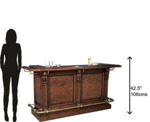 Hekman Furniture 693027 Cheers Bar - Stylish Hampton Cherry Finish, Black Sparkle Granite Top, Wine Storage & More! Hampton Cherry Cheers Bar 693027