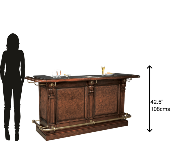 Hekman Furniture 693027 Cheers Bar - Stylish Hampton Cherry Finish, Black Sparkle Granite Top, Wine Storage & More! Hampton Cherry Cheers Bar 693027