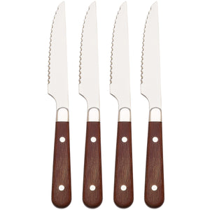 Lenox Reed and Barton Fulton 4 Piece Steak Knife Set Brown, STAINLESS METAL 4720819